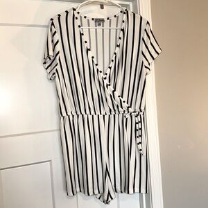 J for Justify Blue and White Romper
